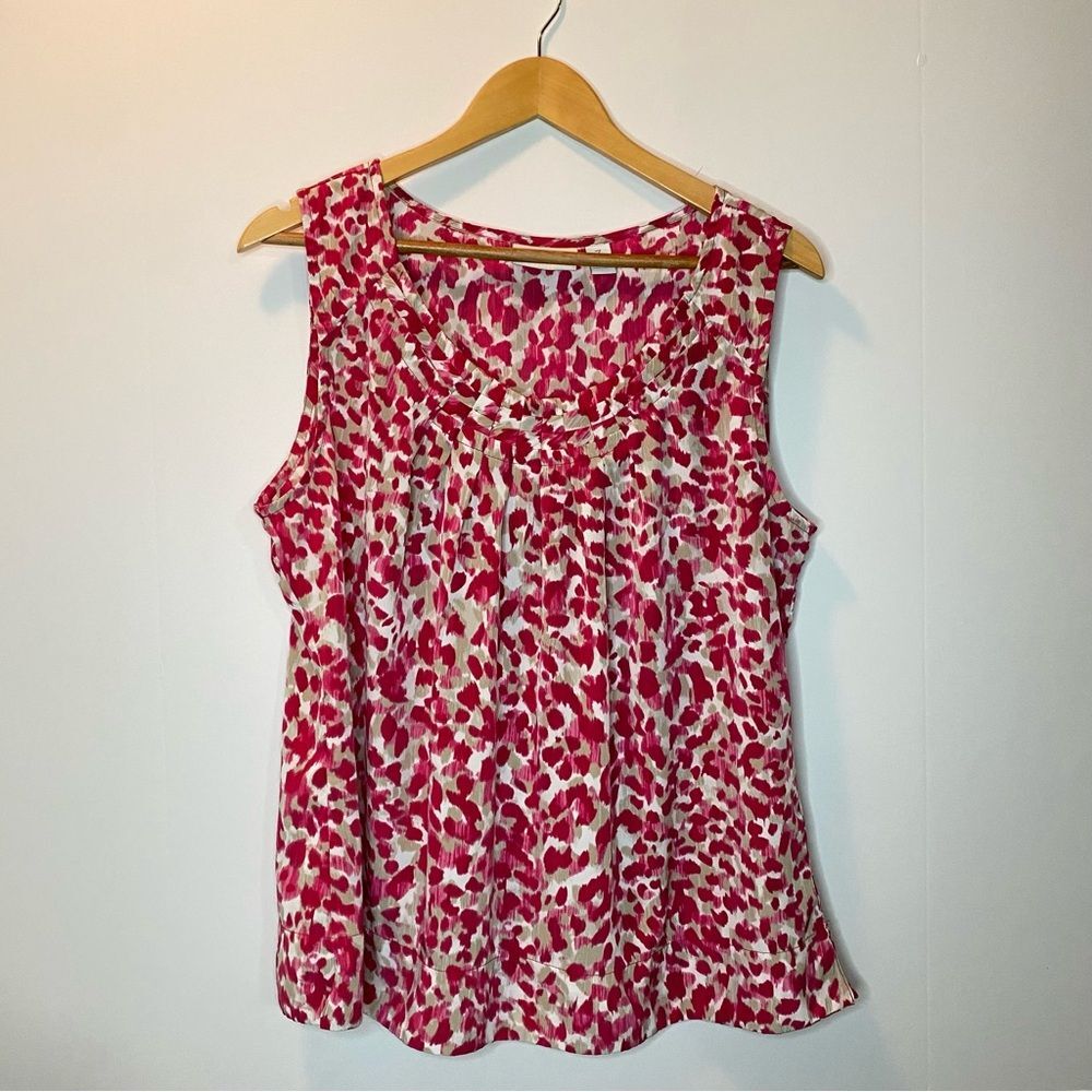 Chicos Abstract Animal Print Leopard Cheetah Print Sleeveless Textured Top Large